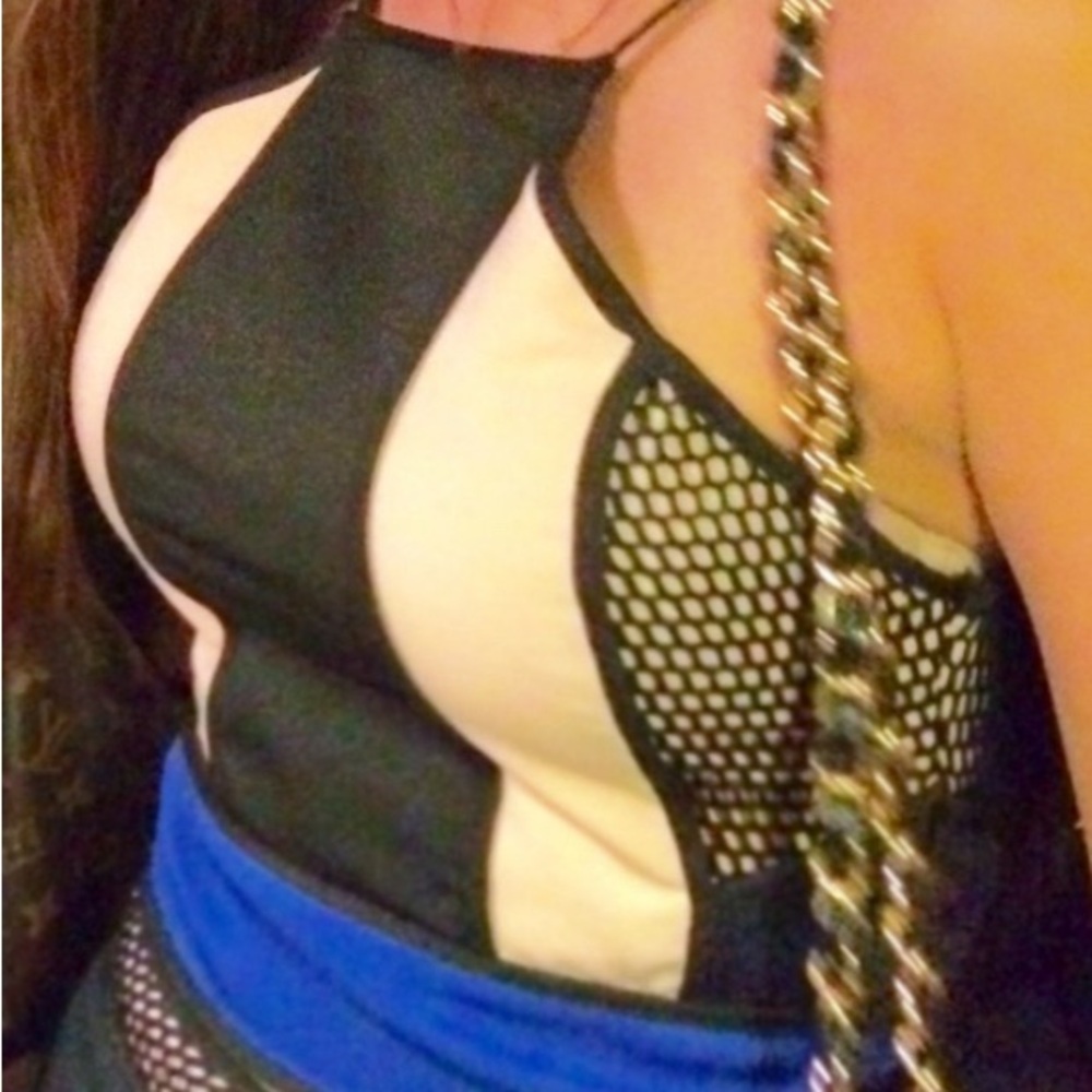 Endless Rose Black and Blue Midi Dress